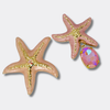 Pink AB Starfish Earrings | Gold