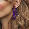 Purple Leafs Earrings | Gold