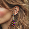 Rainbow Peacock Earrings | Gold