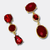 Red Crystal & Agate Earrings | Gold