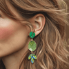 AB Light Green Agate Earrings | Gold - Muze Earrings