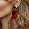 Amber Carnelian Crystal Earrings | Gold - Muze Earrings