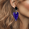 Amethyst Heart Earrings | Silver - Muze Earrings