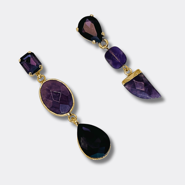Amethyst Tranquility Earrings | Gold - Muze Earrings