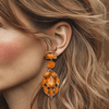 Apricot Agate Earrings | Silver - Muze Earrings