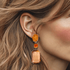 Apricot Agate Earrings | Silver - Muze Earrings