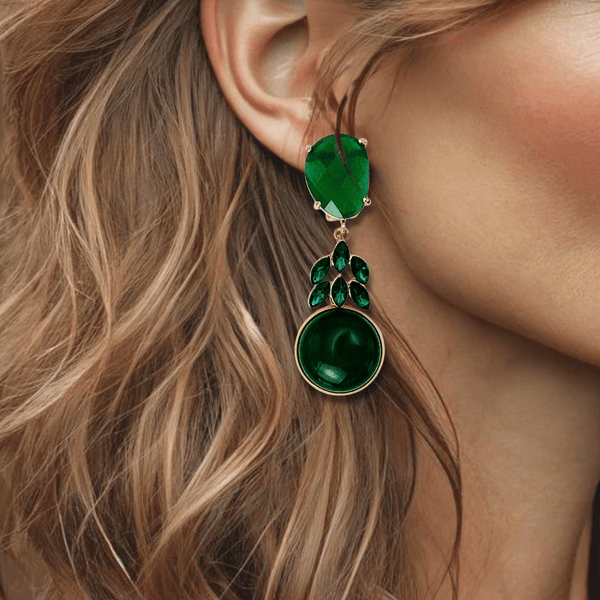 Aventurine Crystal Earrings | Gold - Muze Earrings