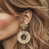 Beige Shell Earrings | Gold - Muze Earrings