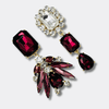 Big Burgundy Crystal Earrings | Gold - Muze Earrings