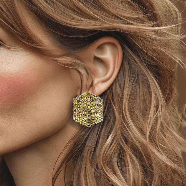 Big Glam Stud Earrings | Gold - Muze Earrings