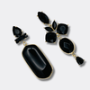 Black Agate Glam Earrings | Gold - Muze Earrings