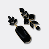Black Agate Glam Earrings II | Gold - Muze Earrings