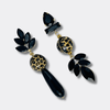 Black Agate Leopard Earrings II | Gold - Muze Earrings
