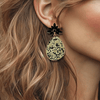 Black Dalmatian II Earrings | Gold - Muze Earrings
