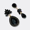 Black Drop Leafs Earrings | Gold - Muze Earrings
