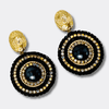 Black Luminous Halo Earrings | Gold - Muze Earrings