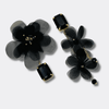 Black Mesh Flower Earrings | Gold - Muze Earrings