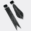 Black Tie Strass Earrings | Silver - Muze Earrings
