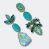 Blue Agate Leafs Earrings | Gold - Muze Earrings