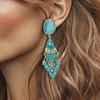 Blue Facet Earrings | Gold - Muze Earrings