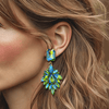 Blue Green AB Earrings | Gold - Muze Earrings