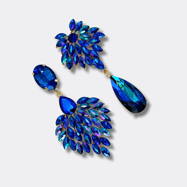 Blue Purple AB Earrings | Gold - Muze Earrings