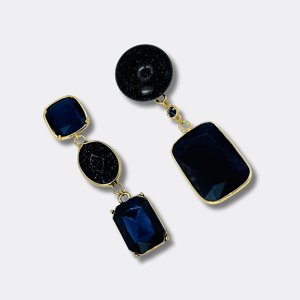 Blue Sandstone Earrings | Gold - Muze Earrings
