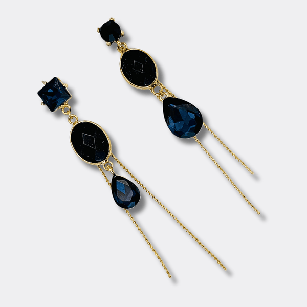 Blue Sandstone Spark Earrings | Gold - Muze Earrings