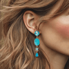Blue Turquoise Earrings | Gold - Muze Earrings