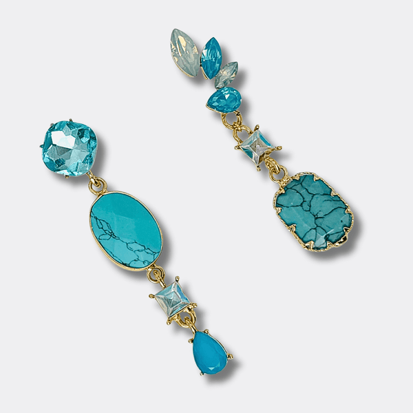 Blue Turquoise Earrings | Gold - Muze Earrings