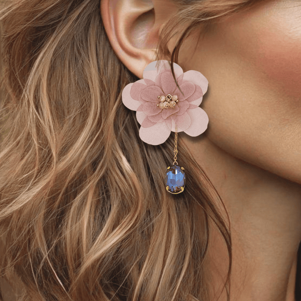 Blush Pink Bloom Earrings | Gold - Muze Earrings