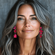 Bold Fuchsia Earrings II | Gold - Muze Earrings