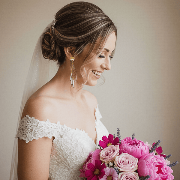 Bride with Pearls Earrings | Gold - Muze Earrings