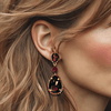 Burgundy Agate Earrings | Gold - Muze Earrings