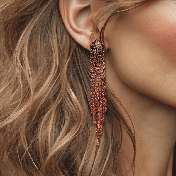 Burgundy Ombre Earrings | Silver - Muze Earrings