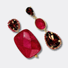 Burgundy Rhodinite Earrings | Gold - Muze Earrings