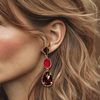 Burgundy Rhodinite Earrings | Gold - Muze Earrings