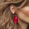 Burgundy Rhodinite Earrings | Gold - Muze Earrings