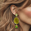 Calming Serpentine Earrings | Gold - Muze Earrings