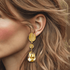 Champage Cat Eye Pearl Earrings | Gold - Muze Earrings