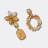 Champagne Facet Flower Earrings II | Gold - Muze Earrings