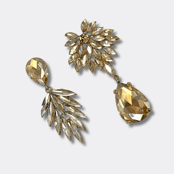Champagne Leaf Earrings | Gold - Muze Earrings