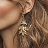 Champagne Peacock Earrings | Gold - Muze Earrings