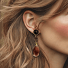 Chocolate Brown Agate Earrings | Gold - Muze Earrings