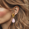 Clip Earrings Apricot Agate | Gold - Muze Earrings