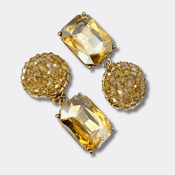 Clip Earrings Big Champagne | Gold - Muze Earrings