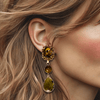 CLIP Earrings Brown Jade | Gold - Muze Earrings