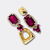 CLIP Earrings Fuchsia Tiger Eye | Gold - Muze Earrings