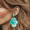Clip Earrings Minty Shells | Gold - Muze Earrings