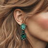 Clip Earrings Smaragd Agate | Gold - Muze Earrings